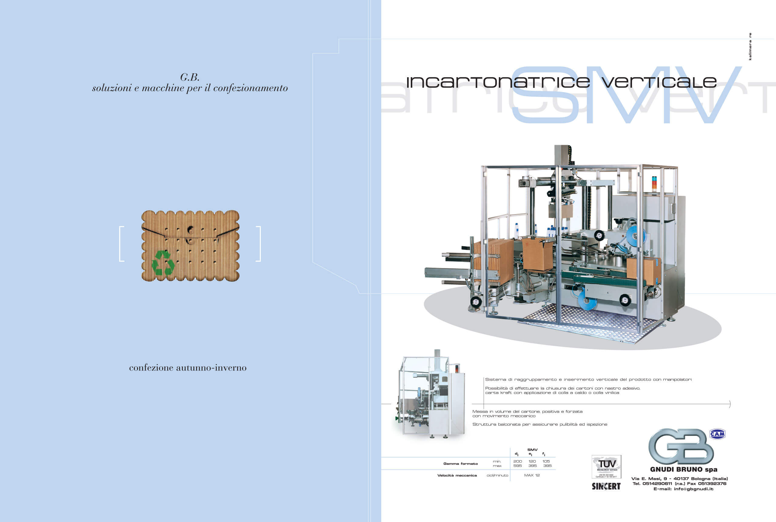 adv-gb-gnudi-1999 Pubblicità GB Gnudi su stampa 2019 dedicata a macchina incartonatrice verticale