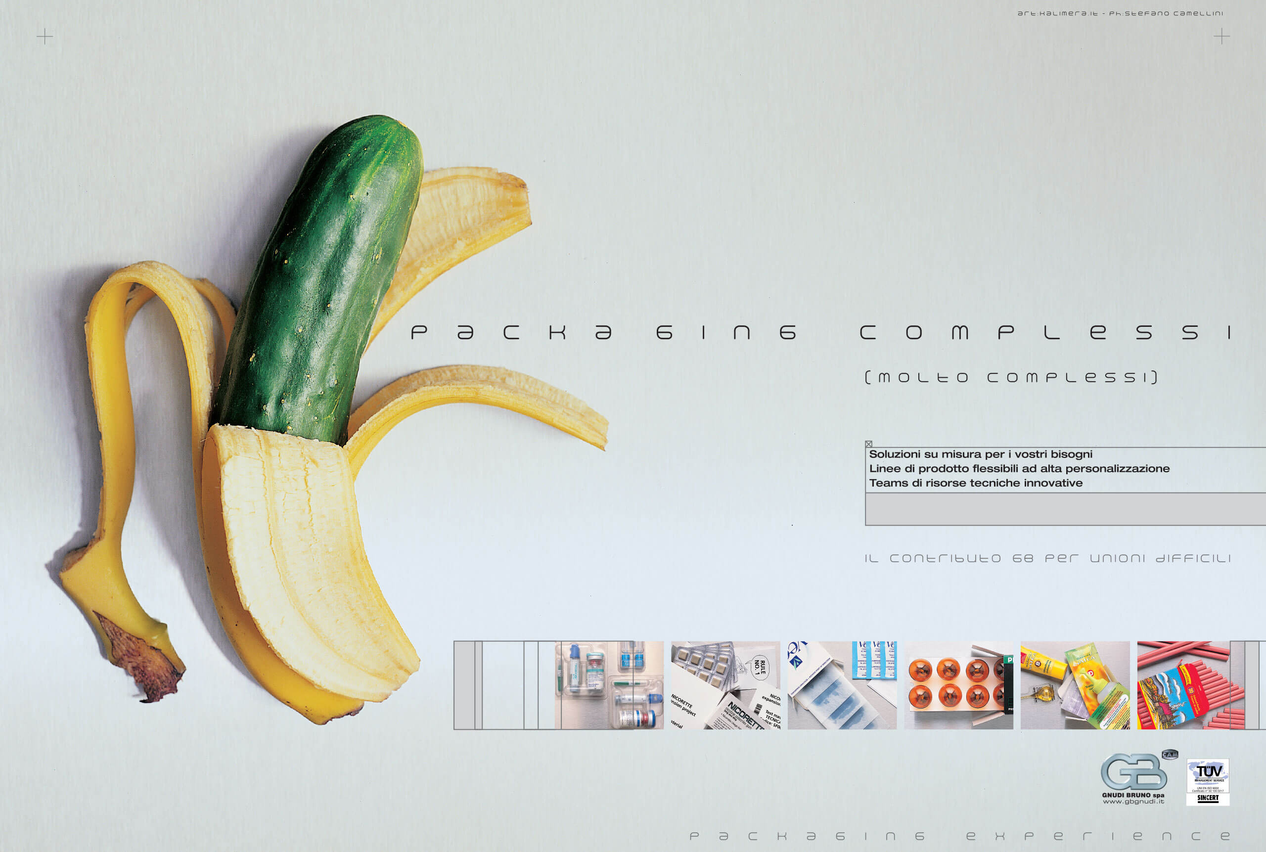 adv-gb-gnudi-2002-ncf Pubblicità GB Gnudi su stampa 2002 dedicata ai packaging complessi