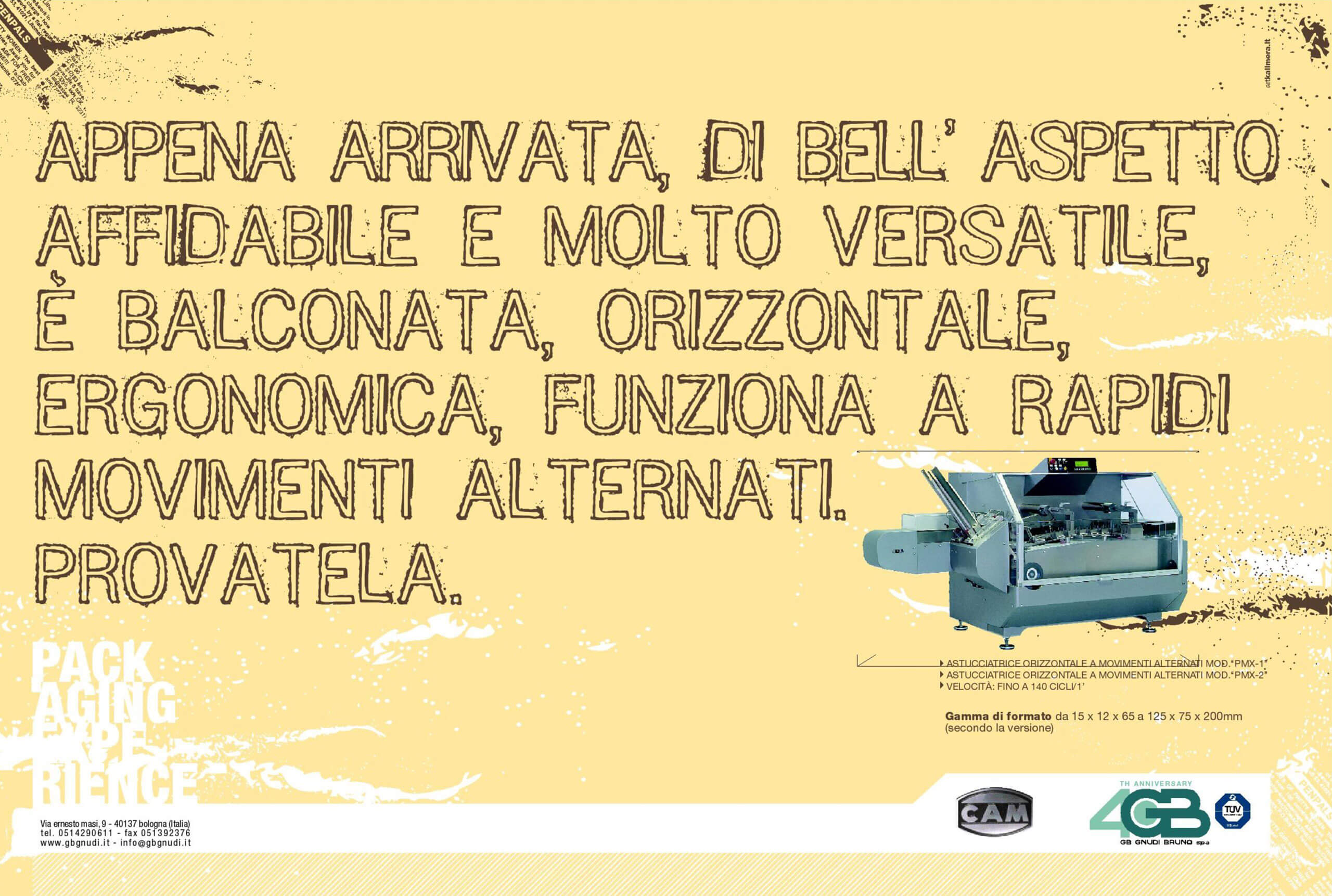 adv-gb-gnudi-2005-pmx Volantino promozionale GB Gnudi 2005 per il lancio della astucciatrice orizzontale
