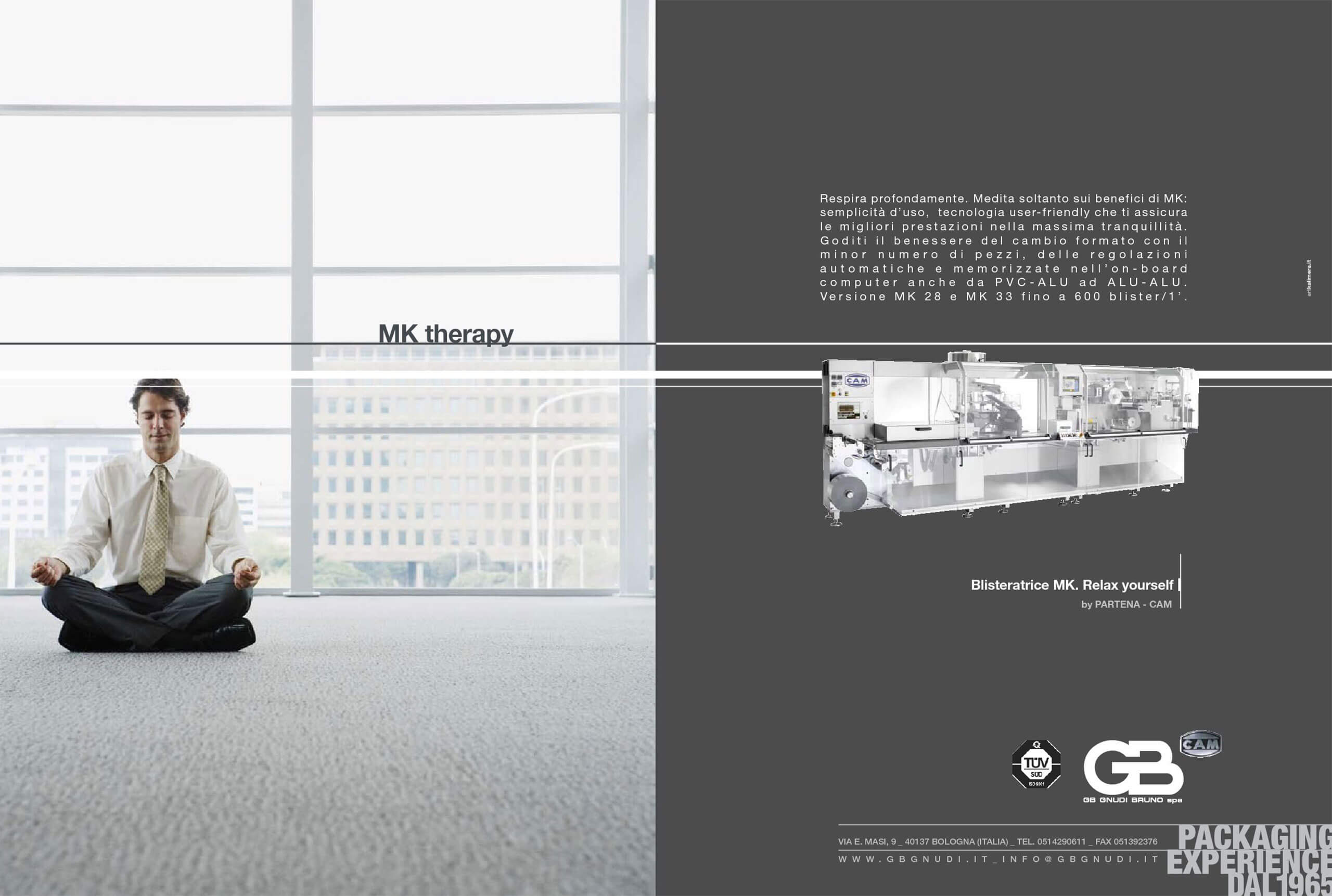 adv-gb-gnudi-2007-yoga Pubblicità GB Gnudi 2007 dedicata a blisteratrice MK